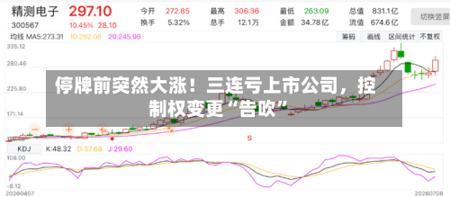 停牌前突然大涨！三连亏上市公司	，控制权变更“告吹”-第2张图片