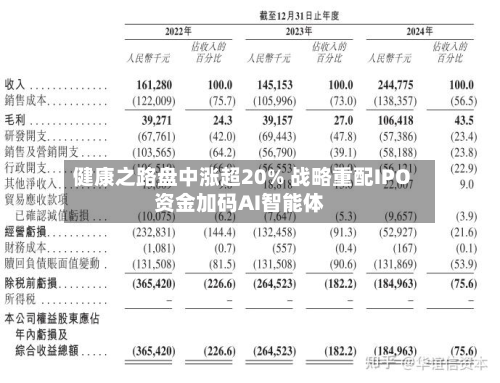 健康之路盘中涨超20% 战略重配IPO资金加码AI智能体-第3张图片