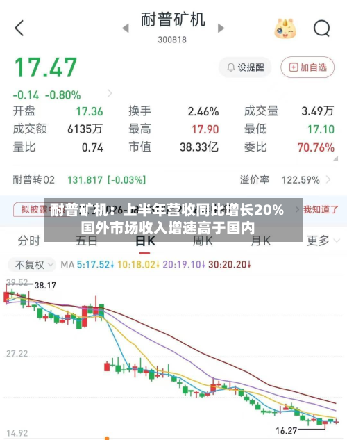 耐普矿机:上半年营收同比增长20% 国外市场收入增速高于国内-第2张图片