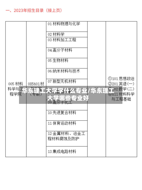 华东理工大学学什么专业/华东理工大学哪些专业好