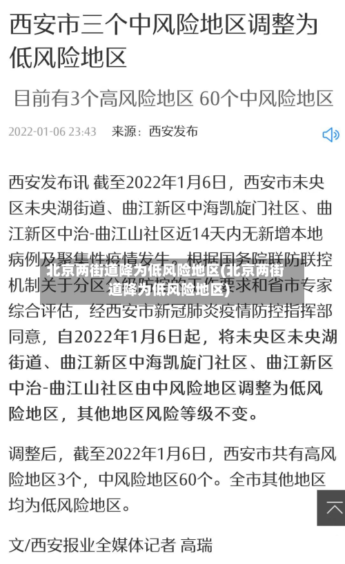 北京两街道降为低风险地区(北京两街道降为低风险地区)-第2张图片