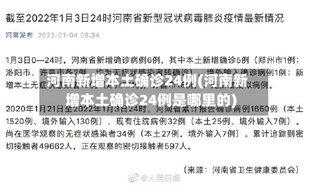 河南新增本土确诊24例(河南新增本土确诊24例是哪里的)
