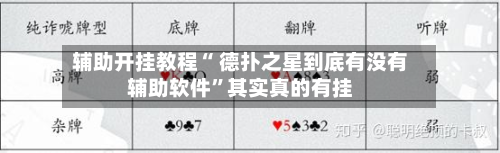 辅助开挂教程“ 德扑之星到底有没有辅助软件	”其实真的有挂-第2张图片