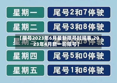 【限号2023年6月最新限号时间表,2023年4月新一轮限号】