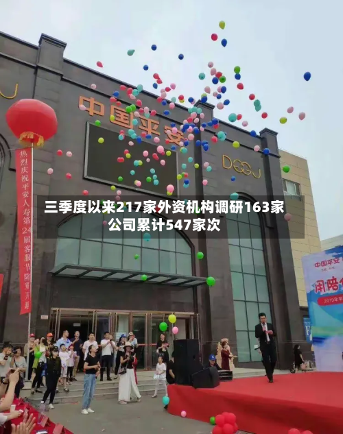 三季度以来217家外资机构调研163家公司累计547家次