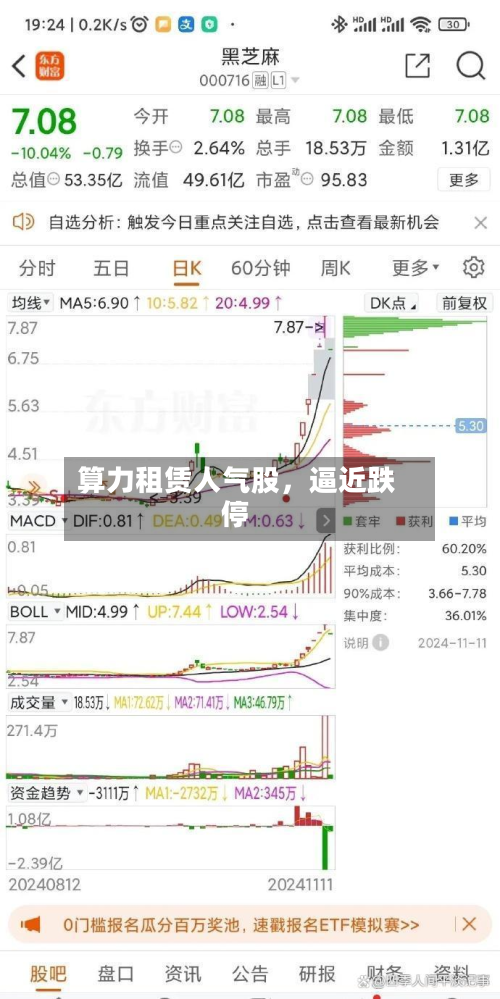 算力租赁人气股	，逼近跌停-第2张图片