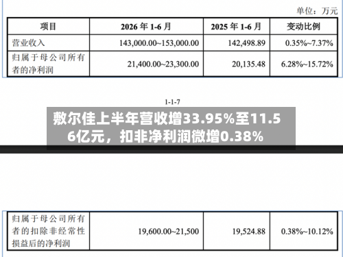 敷尔佳上半年营收增33.95%至11.56亿元，扣非净利润微增0.38%-第2张图片