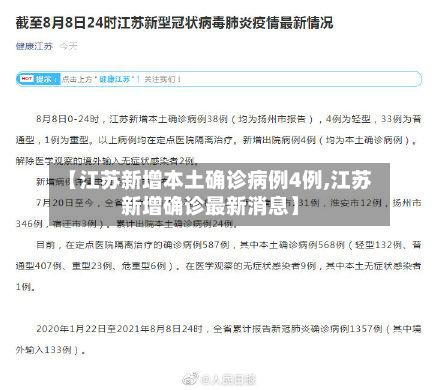 【江苏新增本土确诊病例4例,江苏新增确诊最新消息】-第2张图片