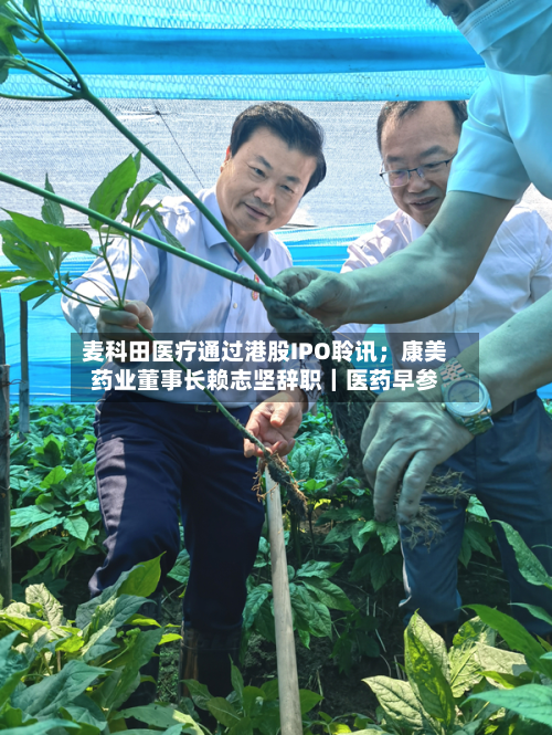 麦科田医疗通过港股IPO聆讯；康美药业董事长赖志坚辞职｜医药早参