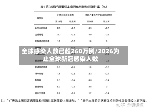 全球感染人数已超260万例/2026为止全球新冠感染人数