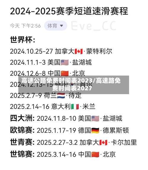 高速公路免费时间表2023/高速路免费时间表2027-第3张图片
