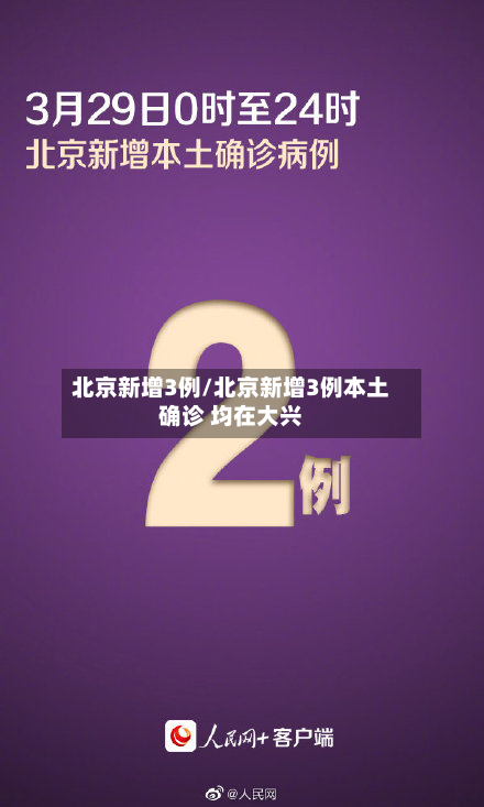 北京新增3例/北京新增3例本土确诊 均在大兴