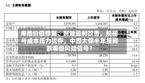 寿险价值修复	、财险盈利改善，规模与成本压力犹存，中国太保半年报释放哪些风险信号？-第2张图片