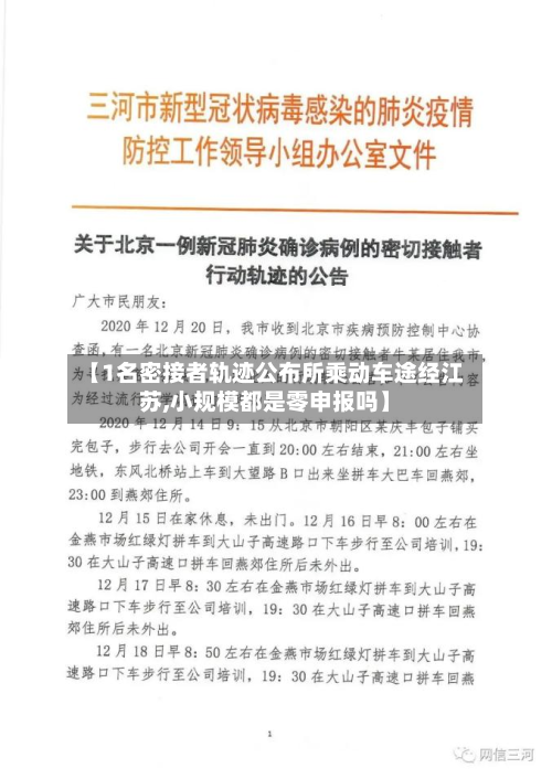 【1名密接者轨迹公布所乘动车途经江苏,小规模都是零申报吗】-第3张图片