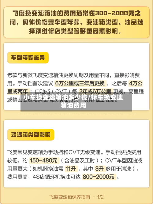 小车换变速箱油多少钱/轿车换变速箱油费用-第2张图片