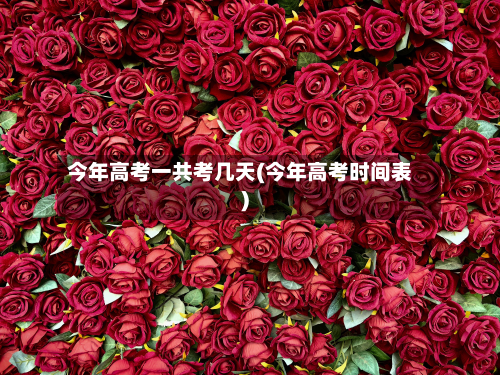 今年高考一共考几天(今年高考时间表)-第3张图片