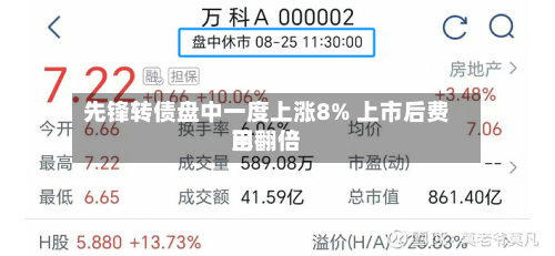 先锋转债盘中一度上涨8% 上市后费用已翻倍-第2张图片
