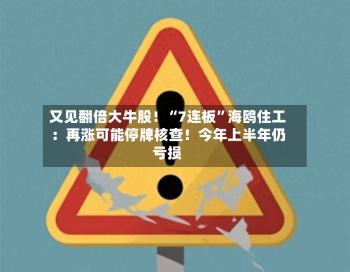 又见翻倍大牛股！“7连板”海鸥住工：再涨可能停牌核查！今年上半年仍亏损-第3张图片
