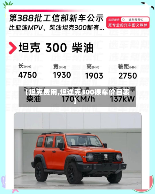 【坦克费用,坦途克300裸车价目表】-第3张图片