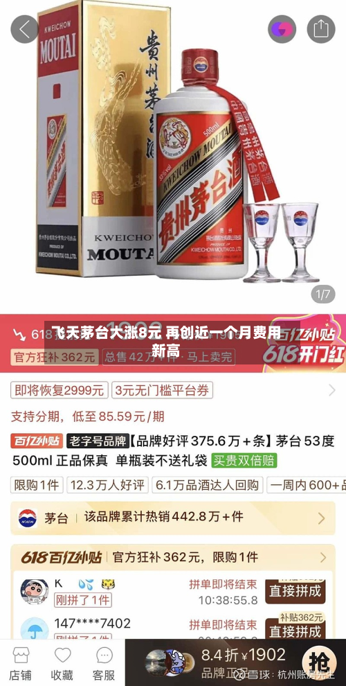 飞天茅台大涨8元 再创近一个月费用新高-第2张图片