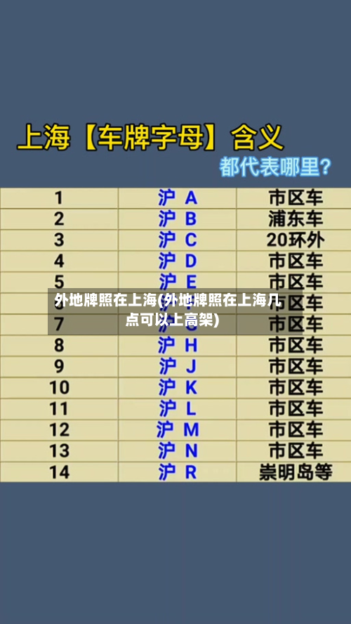 外地牌照在上海(外地牌照在上海几点可以上高架)-第3张图片