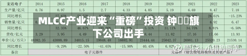 MLCC产业迎来“重磅”投资 钟睒睒旗下公司出手-第2张图片