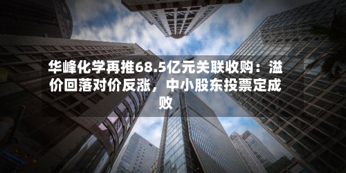 华峰化学再推68.5亿元关联收购：溢价回落对价反涨，中小股东投票定成败-第3张图片
