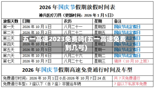 五一高速2023免费吗(五一高速免费到几号)-第2张图片