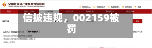 信披违规，002159被罚-第2张图片