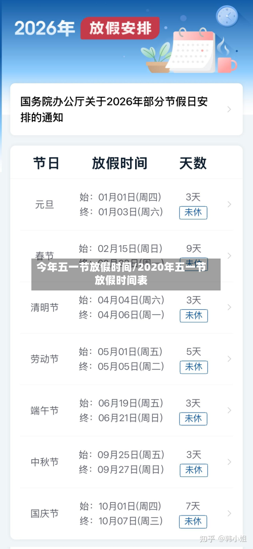 今年五一节放假时间/2020年五一节放假时间表-第2张图片