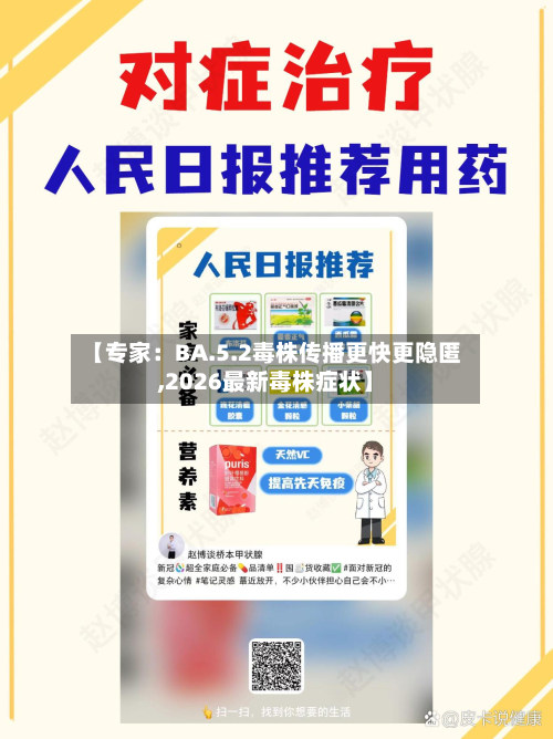 【专家：BA.5.2毒株传播更快更隐匿,2026最新毒株症状】