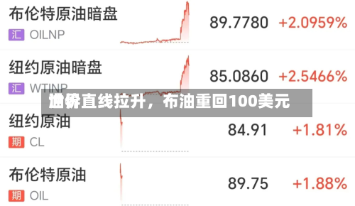 世界油价直线拉升，布油重回100美元-第3张图片