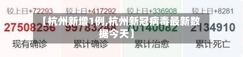【杭州新增1例,杭州新冠病毒最新数据今天】