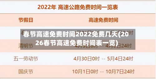 春节高速免费时间2022免费几天(2026春节高速免费时间表一览)-第2张图片