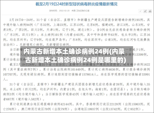内蒙古新增本土确诊病例24例(内蒙古新增本土确诊病例24例是哪里的)