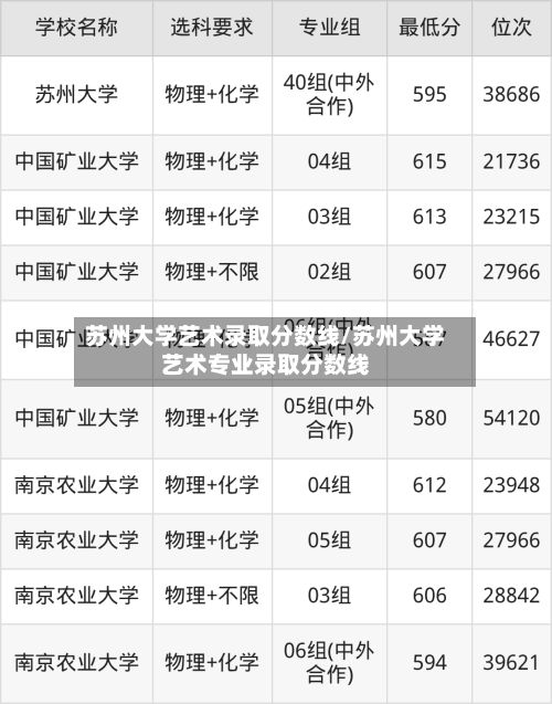苏州大学艺术录取分数线/苏州大学艺术专业录取分数线-第2张图片
