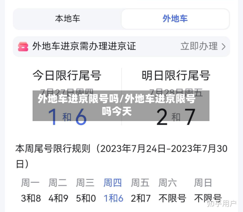 外地车进京限号吗/外地车进京限号吗今天-第3张图片