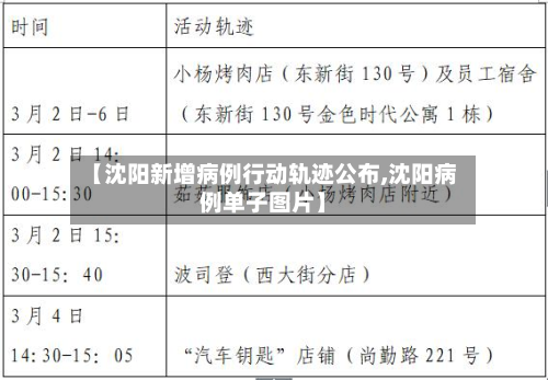 【沈阳新增病例行动轨迹公布,沈阳病例单子图片】-第2张图片
