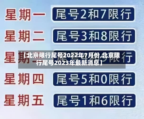 【北京限行尾号2022年7月份,北京限行尾号2023年最新消息】-第2张图片