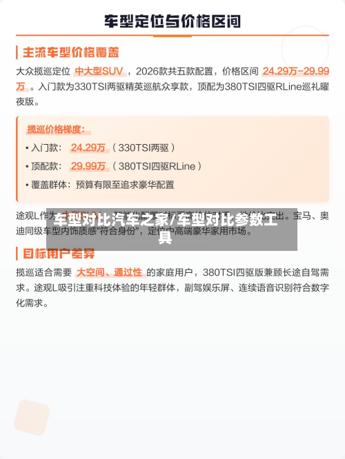 车型对比汽车之家/车型对比参数工具