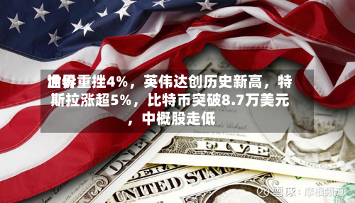 世界油价重挫4%，英伟达创历史新高，特斯拉涨超5%，比特币突破8.7万美元，中概股走低