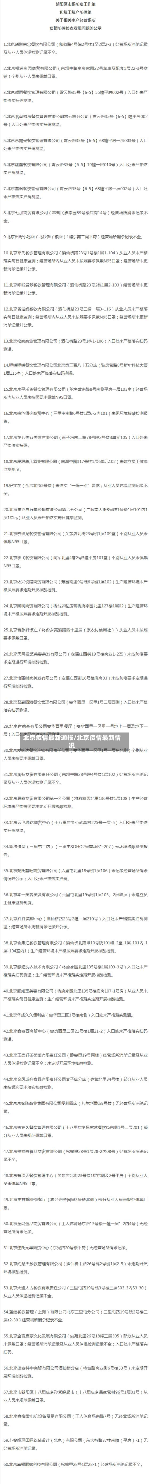北京疫情最新通报/北京疫情最新情况