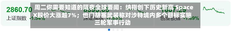 周二你需要知道的隔夜全球要闻:纳指创下历史新高 SpaceX股价大涨超7%;也门胡塞武装称对沙特境内多个目标实施三轮军事行动-第2张图片