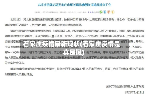 石家庄疫情最新现状(石家庄疫情是真是假)-第2张图片