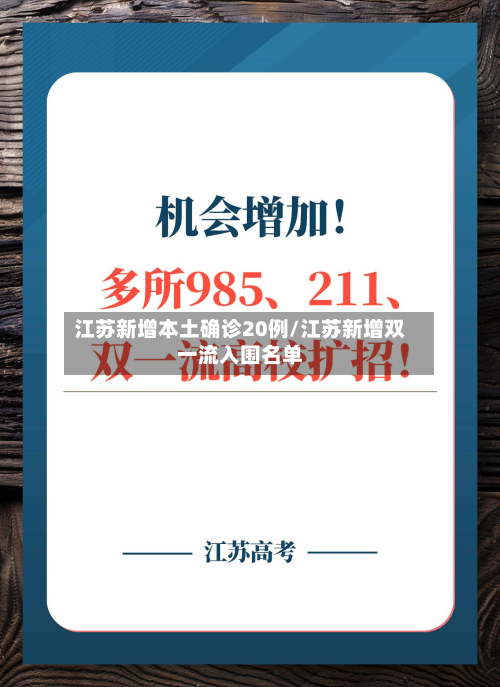 江苏新增本土确诊20例/江苏新增双一流入围名单