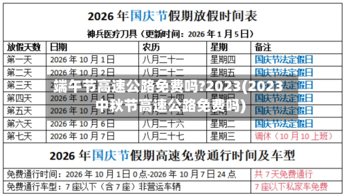 端午节高速公路免费吗?2023(2023中秋节高速公路免费吗)-第3张图片
