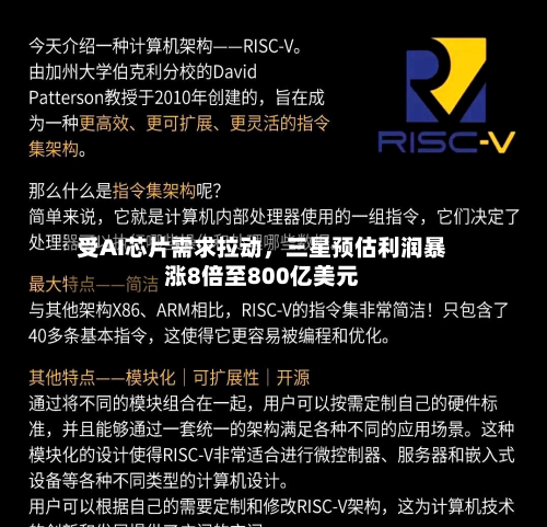 受AI芯片需求拉动，三星预估利润暴涨8倍至800亿美元