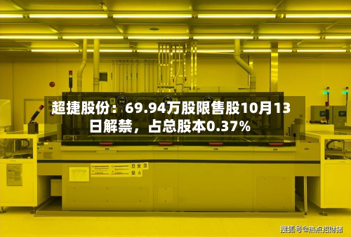 超捷股份：69.94万股限售股10月13日解禁，占总股本0.37%-第1张图片