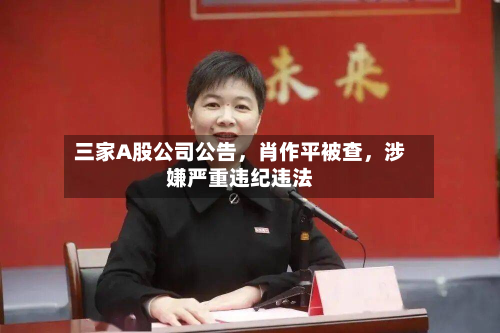 三家A股公司公告，肖作平被查	，涉嫌严重违纪违法-第3张图片