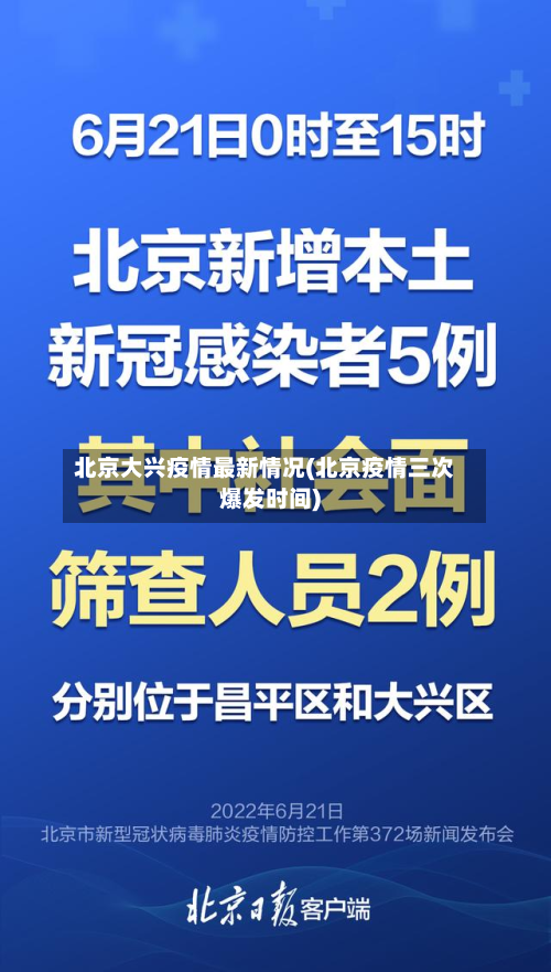 北京大兴疫情最新情况(北京疫情三次爆发时间)